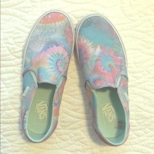 Tie Dye Vans Slip Ons